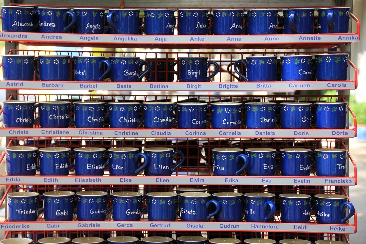 מלא ספלים עם שמות